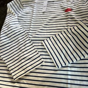 J crew navy& cream striped top NWT
